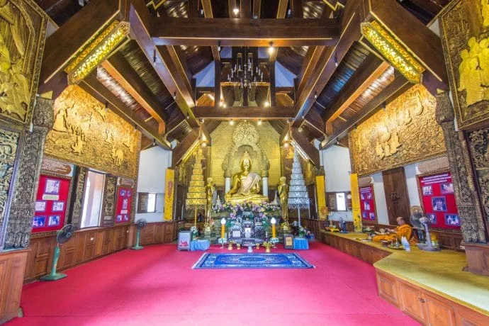 interior temple wat phra that pha-ngao - chiang saen - thailand