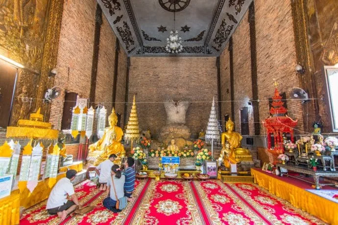 interior of wat phra that pha-ngao - chiang saen - thailand