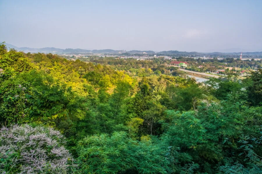 view from wat phra that chom kitti chiang saen