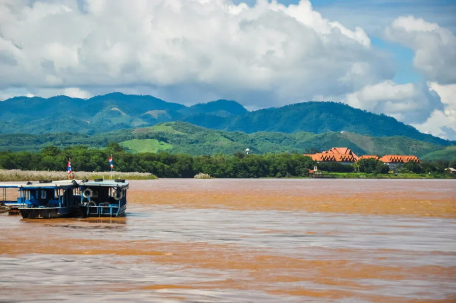 view of burma from mekong golden triangle