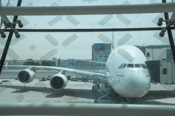 emirates a380 at dubai airport
