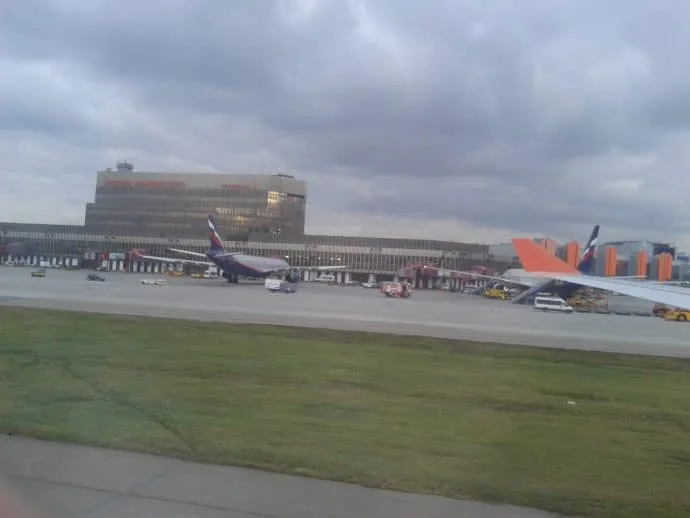 landing in Moscow with Aeroflot