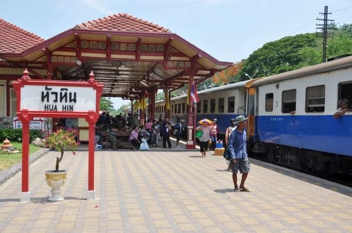 hua hin train station platform - thailand