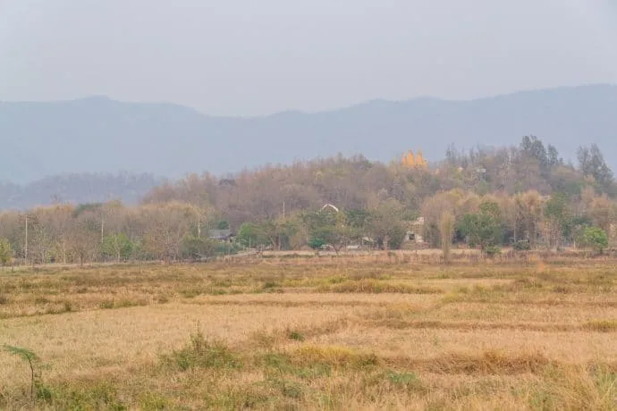 mist and dry landscape in april - thailand