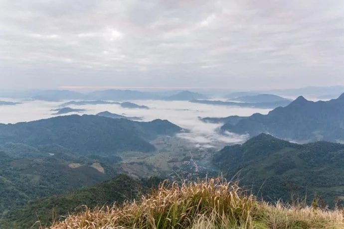 sea ​​cloud phu chi fah north thailand in january