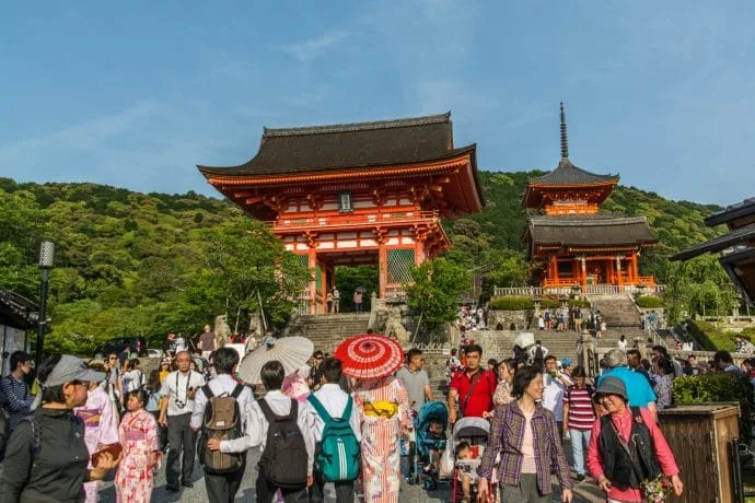 at the foot of the kiyomizu dera temple