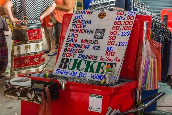 bucket khao san road bangkok