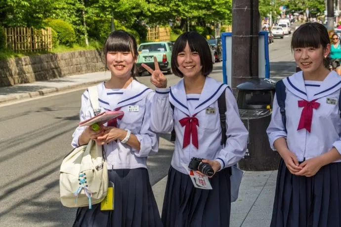 Hello Japanese schoolgirl