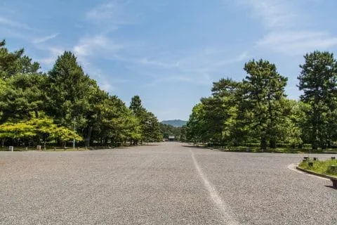 in front of the imperial palace garden kyoto