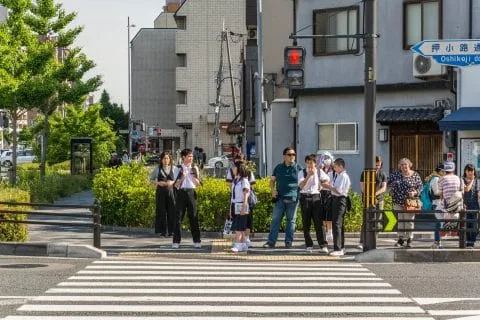 kyoto pedestrian crossing - japan