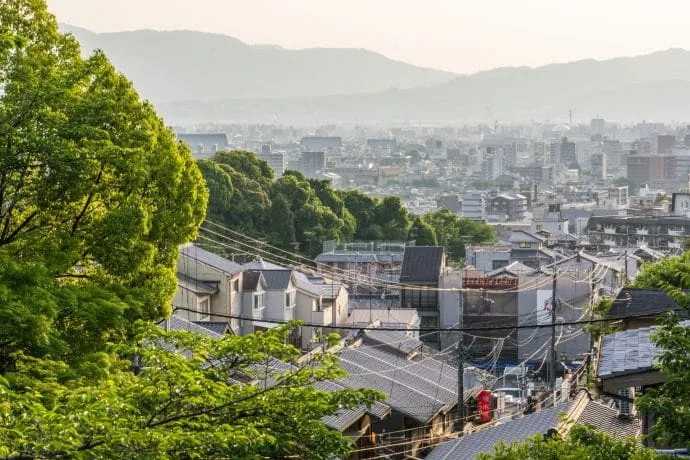view of kyoto from kiyomizu dera temple