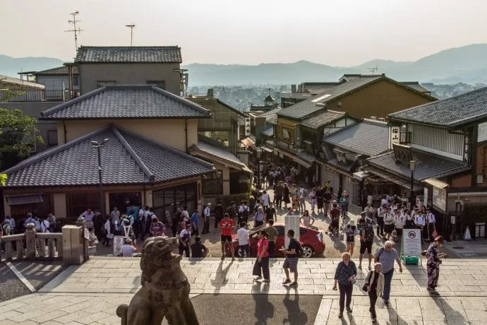in front of kiyomizu dera temple - kyoto