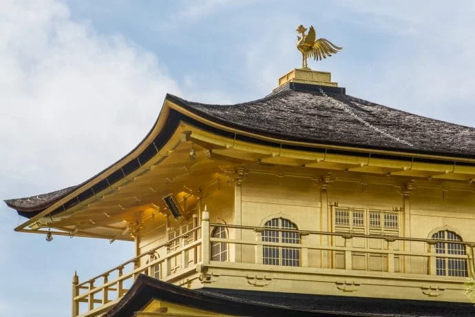 roof kinkaku-ji gold pavilion kyoto
