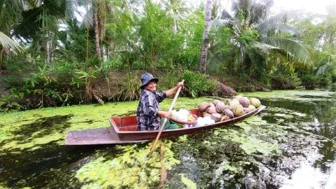 floating market tha kha floating market - thailand