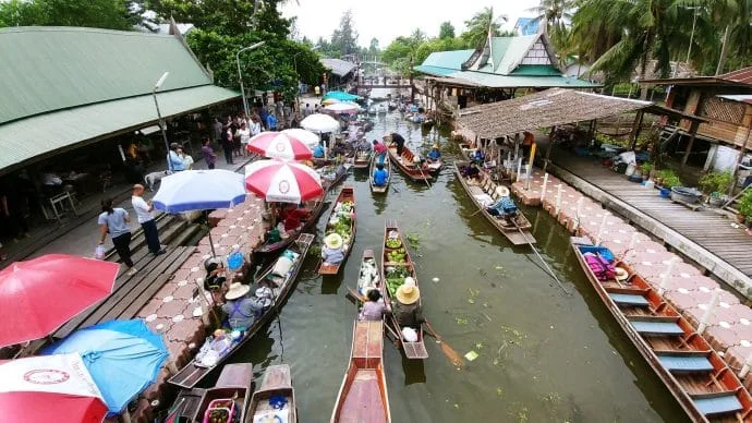 floating market tha kha floating market - thailand