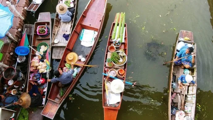 floating market tha kha floating market - thailand