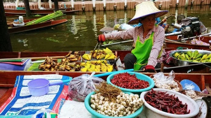 floating market tha kha floating market - thailand