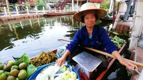 floating market tha kha floating market - thailand