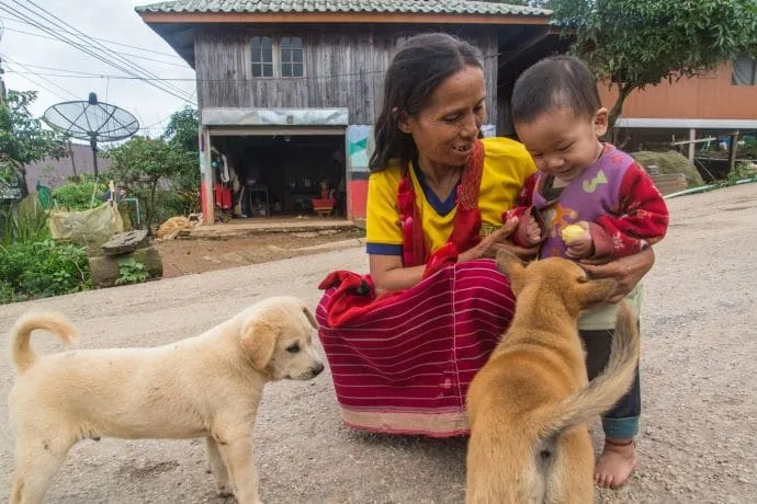 mother son palaung ban nor lae - doi ang khang