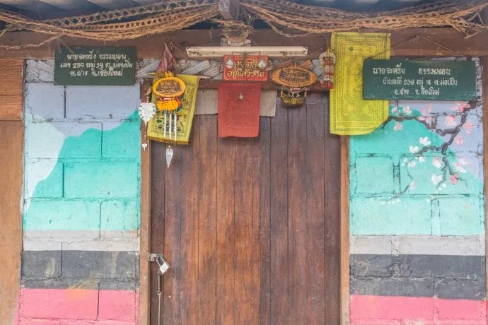 colorful door doi ang khang - thailand