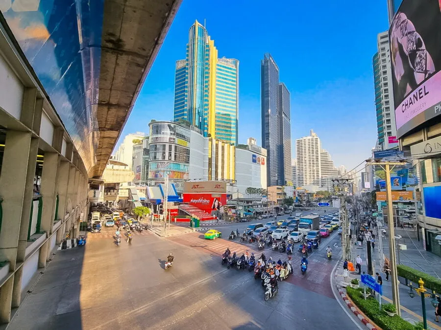 view of Asok crossroads in Bangkok
