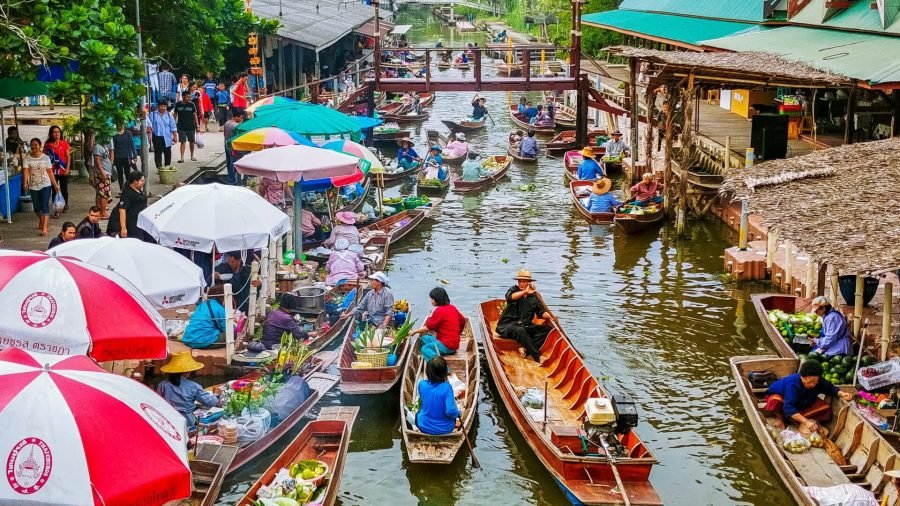 marche flottant tha kha floating market - thailande