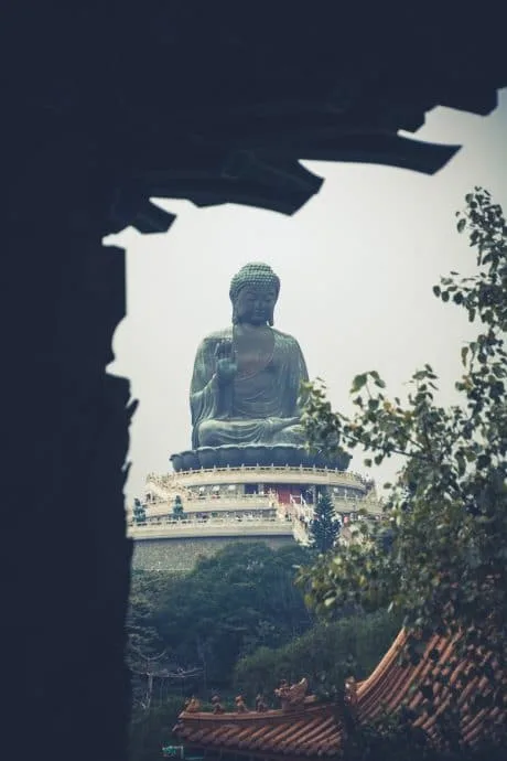 tian tan buddha view from po lin monastery in hong kong
