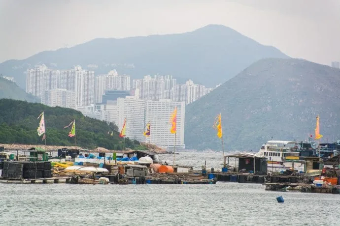 view of aberdeen from sok kwu wan - hong kong
