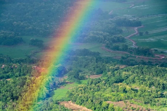 rainbow wat phra bat phu pha daeng - thailand
