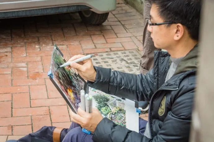 artist in coloane village - macao