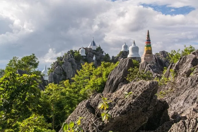 chedis on peaks of wat phra bat phu pha daeng - thailand