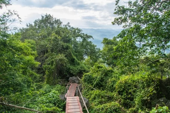 stairs leading to wat phra bat phu pha daeng - lampang thailand