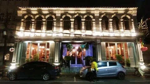 illuminated facade thaland road phuket town