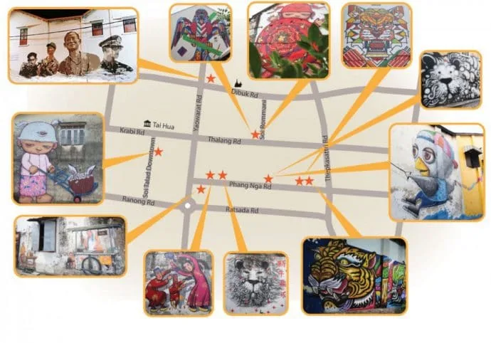 old phuket town street art map