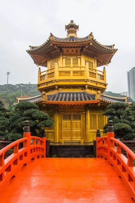 red bridge golden pavilion nan lian gardens - hong kong