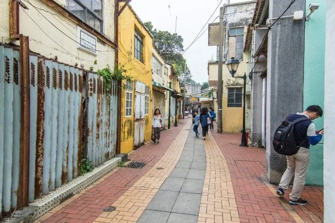 colorful alley coloane village - macao