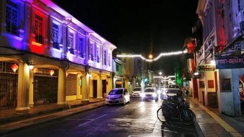 thalang road at night phuket town