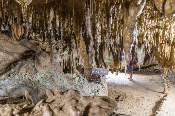 multiple stalactites cave khao kob trang