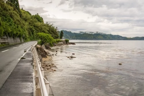 coastal road near ine village - japan