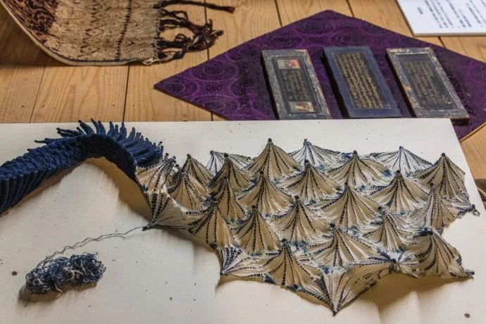spider web dyes little indigo museum kayabuki-no-sato - japan