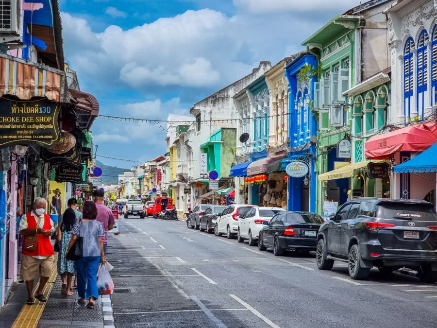 thalang road main street old phuket