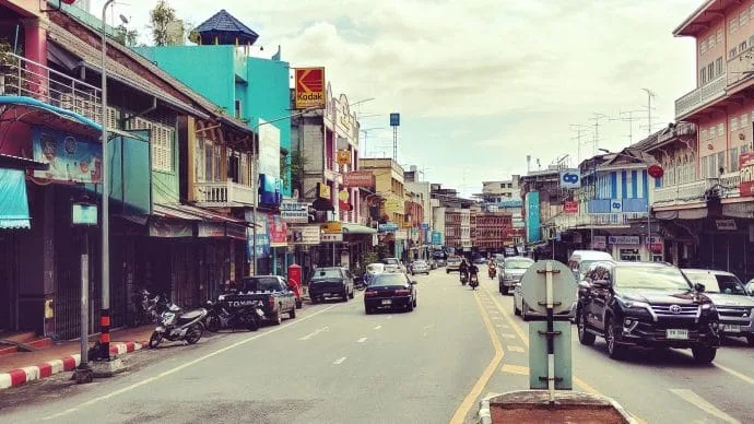 thanon rachadamnoen trang town - thailand