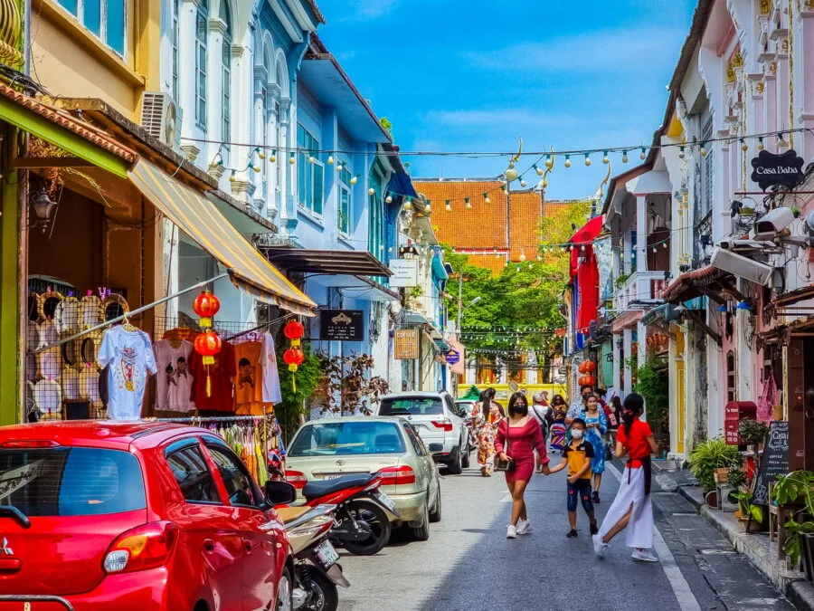 view of rommanee street old phuket