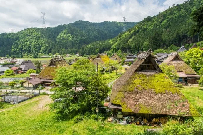 view of miyama village kayabuki-no-sato - kyoto prefecture japan