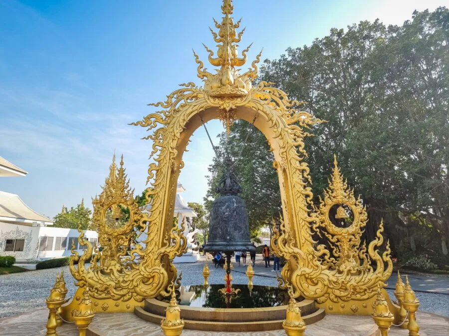 golden bell white temple chiang rai