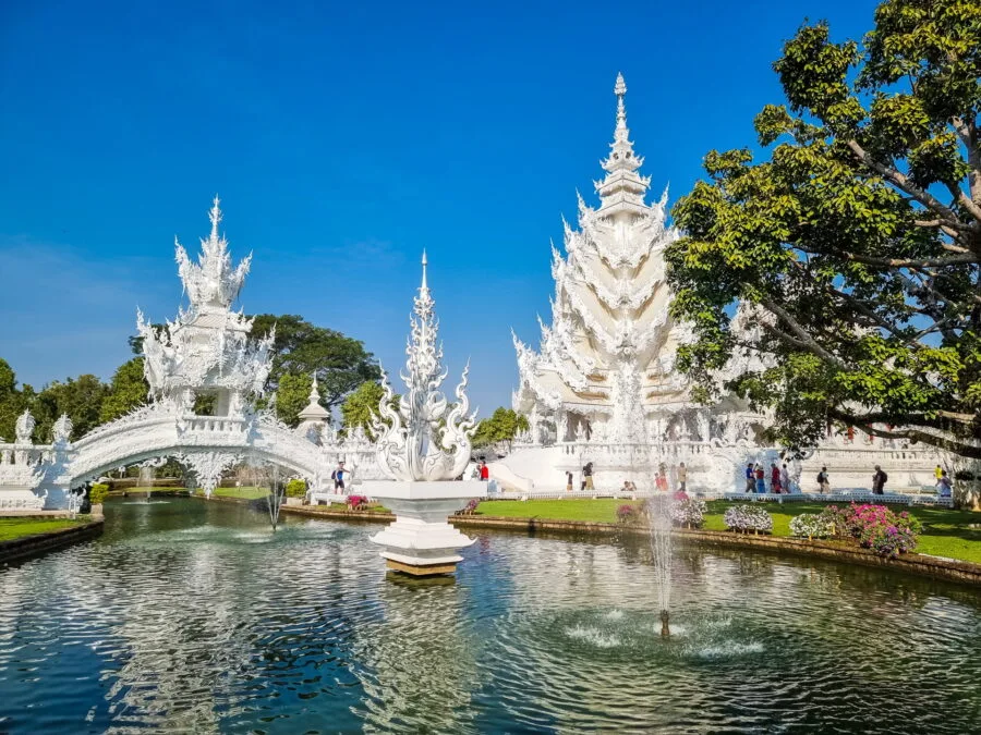 garden of wat rong khun white temple chiang rai