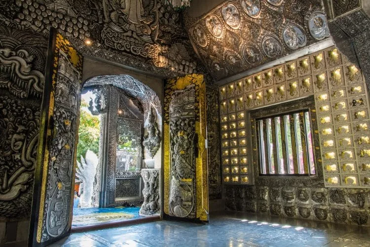 entrance inside wat si suphan silver temple - chiang mai