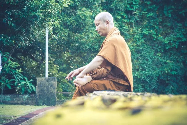meditation monk wat umong - chiang mai