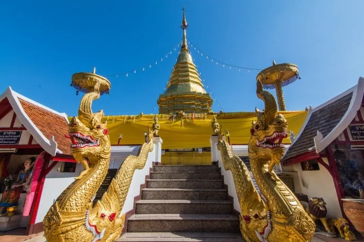old chedi wat phra that doi kham - chiang mai