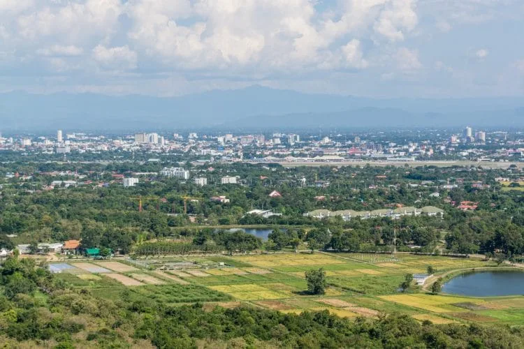 view of chiang mai from wat phra that doi kham